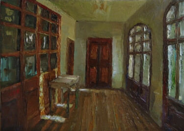 In a sunny room (25x35cm, oil painting, impressionistic) Painting titled "In a sunny room (25…" by Kamsar Ohanyan, Original Art, Oil Mounted on Stretcher frame