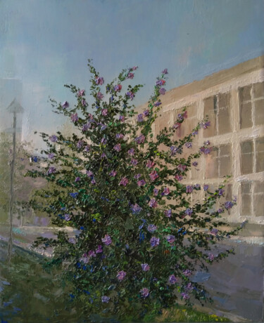 Painting titled "Blossomed tree(40x5…" by Kamsar Ohanyan, Original Artwork, Oil Mounted on Wood Stretcher frame