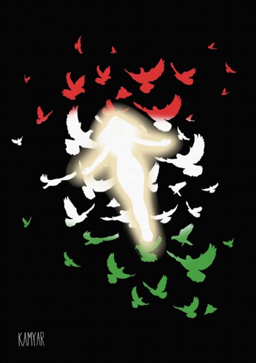 数字艺术 标题为“For Freedom” 由Kamyar Tarikhi, 原创艺术品, 数字油画