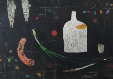 Картина под названием "Натюрморт" - Канат Ибрагимов, Подлинное произведение искусства, Масло