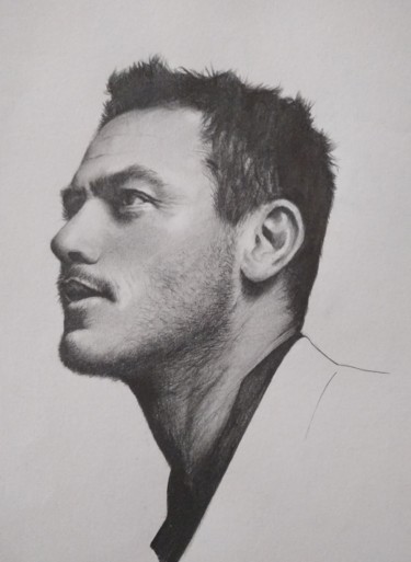 Drawing titled "Portrait of Luke Ev…" by Kanat Mks, Original Artwork, Pencil