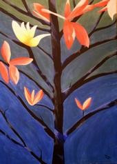 Ζωγραφική με τίτλο "Magnolia tree" από Kandice Utter, Αυθεντικά έργα τέχνης