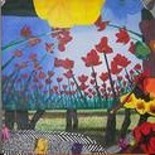 Painting titled "Field of Poppies" by Kandice Utter, Original Artwork