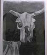 Painting titled "Cow Skull" by Kandice Utter, Original Artwork