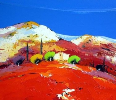 Картина под названием "Священая гора,фрагм…" - Александр Кандинский-Дае, Подлинное произведение искусства, Масло