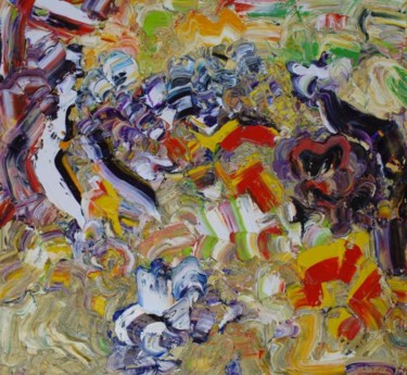 Картина под названием "Сошествие в Ад" - Александр Кандинский-Дае, Подлинное произведение искусства, Масло