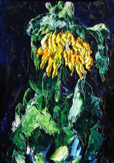 Картина под названием "Подсолнух" - Александр Кандинский-Дае, Подлинное произведение искусства, Масло