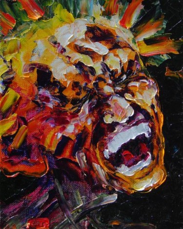 Картина под названием "Боль (Автопортрет)" - Александр Кандинский-Дае, Подлинное произведение искусства, Масло