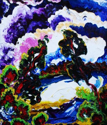 Картина под названием "Пруд (Триптих - Бар…" - Александр Кандинский-Дае, Подлинное произведение искусства, Масло