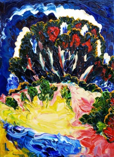Картина под названием "Карьер (Триптих - б…" - Александр Кандинский-Дае, Подлинное произведение искусства, Масло