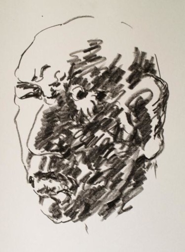 Drawing titled "Мужской портрет" by Aleksandr Kandinskii Dae, Original Artwork