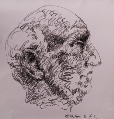 Рисунок под названием "Профиль" - Александр Кандинский-Дае, Подлинное произведение искусства