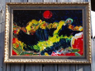 Картина под названием "Время красной Луны" - Александр Кандинский-Дае, Подлинное произведение искусства, Масло