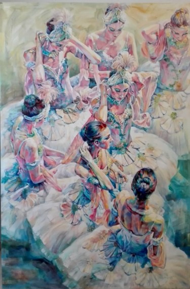 Peinture intitulée "ballerine" par Katya Andreeva, Œuvre d'art originale