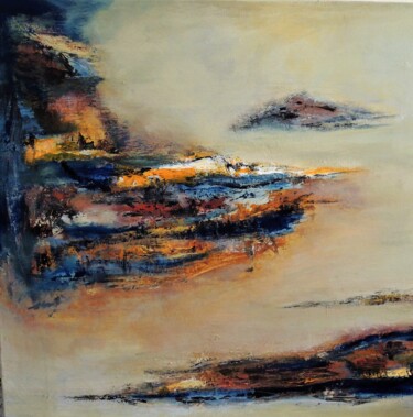 Painting titled "Paysage Intérieur -…" by Denise Kandro (DKANDRO), Original Artwork, Acrylic Mounted on Wood Stretcher frame