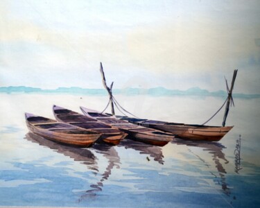 Malerei mit dem Titel "untitled" von Kangkan Das, Original-Kunstwerk, Aquarell