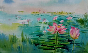 Painting titled "lily" by Kangkan Das, Original Artwork