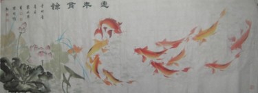 绘画 标题为“连年有余 1.80m x 0.50m” 由Minglong Chen, 原创艺术品