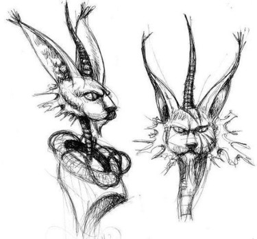 Dessin intitulée "Alien2" par Kangol Le Droïd, Œuvre d'art originale
