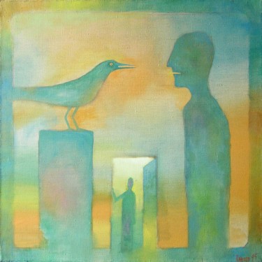 Peinture intitulée "Птица A Bird" par Vladimir Kanishchev, Œuvre d'art originale, Huile Monté sur Châssis en bois