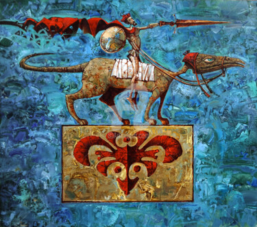「Вечность на острие…」というタイトルの絵画 Konstantin Kansky (Kanskyart)によって, オリジナルのアートワーク, オイル ウッドストレッチャーフレームにマウント