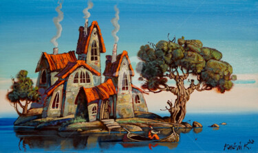 Pintura titulada "Рыбное место" por Konstantin Kansky (Kanskyart), Obra de arte original, Oleo Montado en Bastidor de camill…