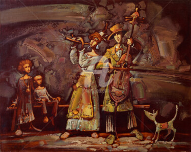 Painting titled "Благодарные слушате…" by Konstantin Kansky (Kanskyart), Original Artwork, Oil Mounted on Wood Stretcher fra…