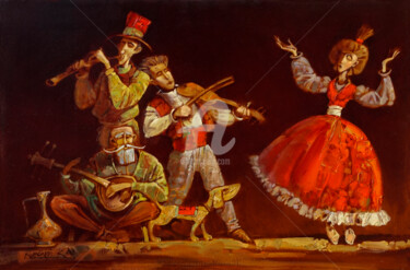 Pittura intitolato "Танец на бис" da Konstantin Kansky (Kanskyart), Opera d'arte originale, Olio Montato su Telaio per barel…
