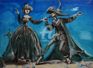 Painting titled "Почти Дон Жуан" by Konstantin Kansky (Kanskyart), Original Artwork, Oil Mounted on Wood Stretcher frame