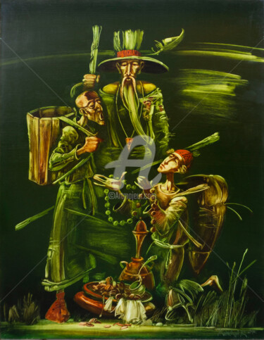 Malerei mit dem Titel "Беспокойное богатст…" von Konstantin Kansky (Kanskyart), Original-Kunstwerk, Öl Auf Keilrahmen aus Ho…