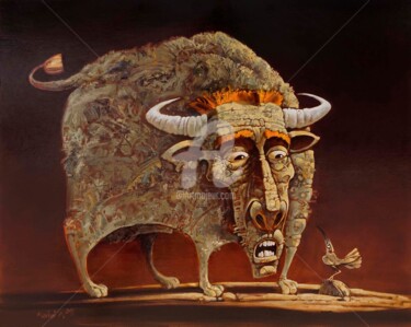 Malerei mit dem Titel "Искушение Мневиса" von Konstantin Kansky (Kanskyart), Original-Kunstwerk, Öl Auf Keilrahmen aus Holz…
