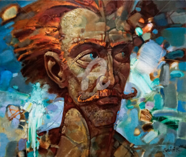 Painting titled "Burned by the wind" by Konstantin Kansky (Kanskyart), Original Artwork, Oil Mounted on Wood Stretcher frame