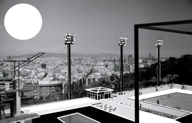 Digital Arts titled "Barcelona Olympic P…" by Kanzas Anthony, Original Artwork, Digital Painting