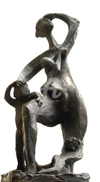 Escultura titulada "et-le-poisson-rouge" por Kaol, Obra de arte original, Metales