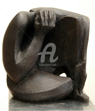 Sculpture titled "sombre pensée" by Kaol, Original Artwork, Ceramics