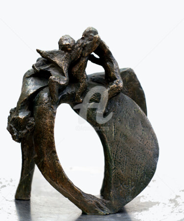 Скульптура под названием "les-enfants" - Kaol, Подлинное произведение искусства, Металлы