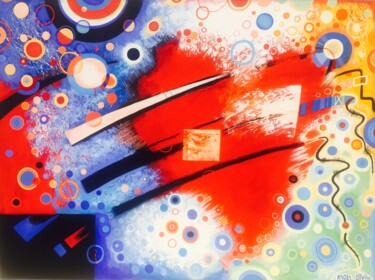 Malerei mit dem Titel "Red heart" von Kaola Oty, Original-Kunstwerk, Acryl