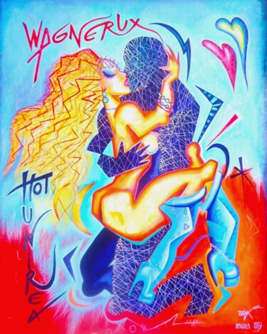 Painting titled "Lovers" by Kaola Oty, Original Artwork, Acrylic