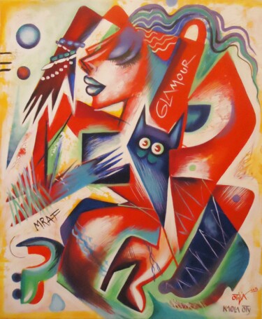 Malerei mit dem Titel "Glamour" von Kaola Oty, Original-Kunstwerk, Acryl