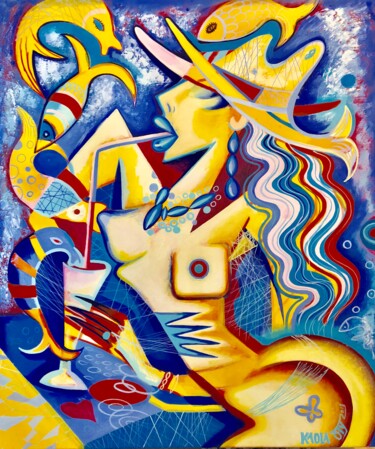 Pittura intitolato "Sexy on The Beach" da Kaola Oty, Opera d'arte originale, Acrilico