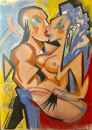 Painting titled "High sensations" by Kaola Oty, Original Artwork, Pastel