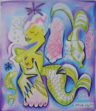 Painting titled "The mermaid" by Kaola Oty, Original Artwork