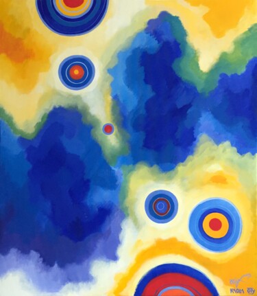 Schilderij getiteld "azure-clouds" door Kaola Oty, Origineel Kunstwerk