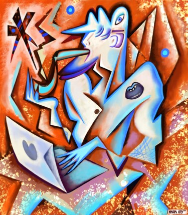 Arte digitale intitolato "ICE BUSINESS MAN" da Kaola Oty, Opera d'arte originale, Pittura digitale