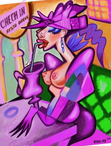 Painting titled "Violeta-digital" by Kaola Oty, Original Artwork, Other