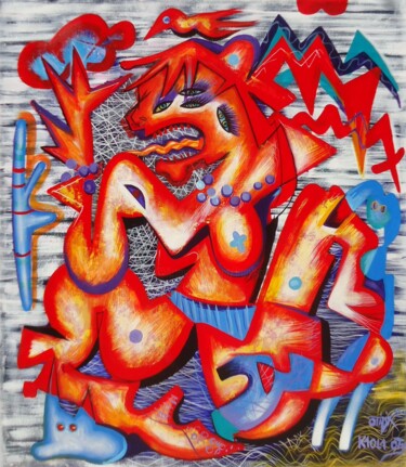Ζωγραφική με τίτλο "The scream" από Kaola Oty, Αυθεντικά έργα τέχνης, Ακρυλικό