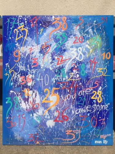Painting titled "'Years" numbers" by Kaola Oty, Original Artwork, Acrylic