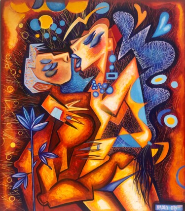 Pittura intitolato "The Blue Rose ( Lov…" da Kaola Oty, Opera d'arte originale, Acrilico