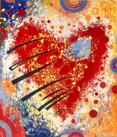Painting titled "Heart" by Kaola Oty, Original Artwork, Acrylic
