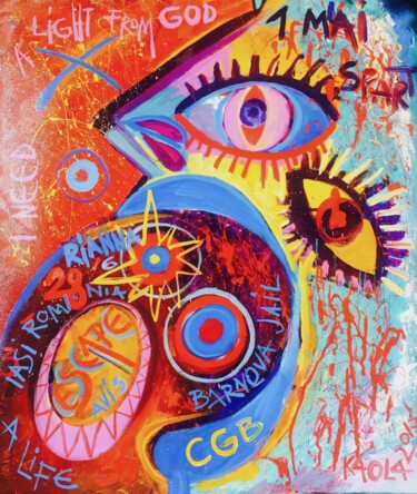Malerei mit dem Titel "THE SCREAMm" von Kaola Oty, Original-Kunstwerk, Acryl